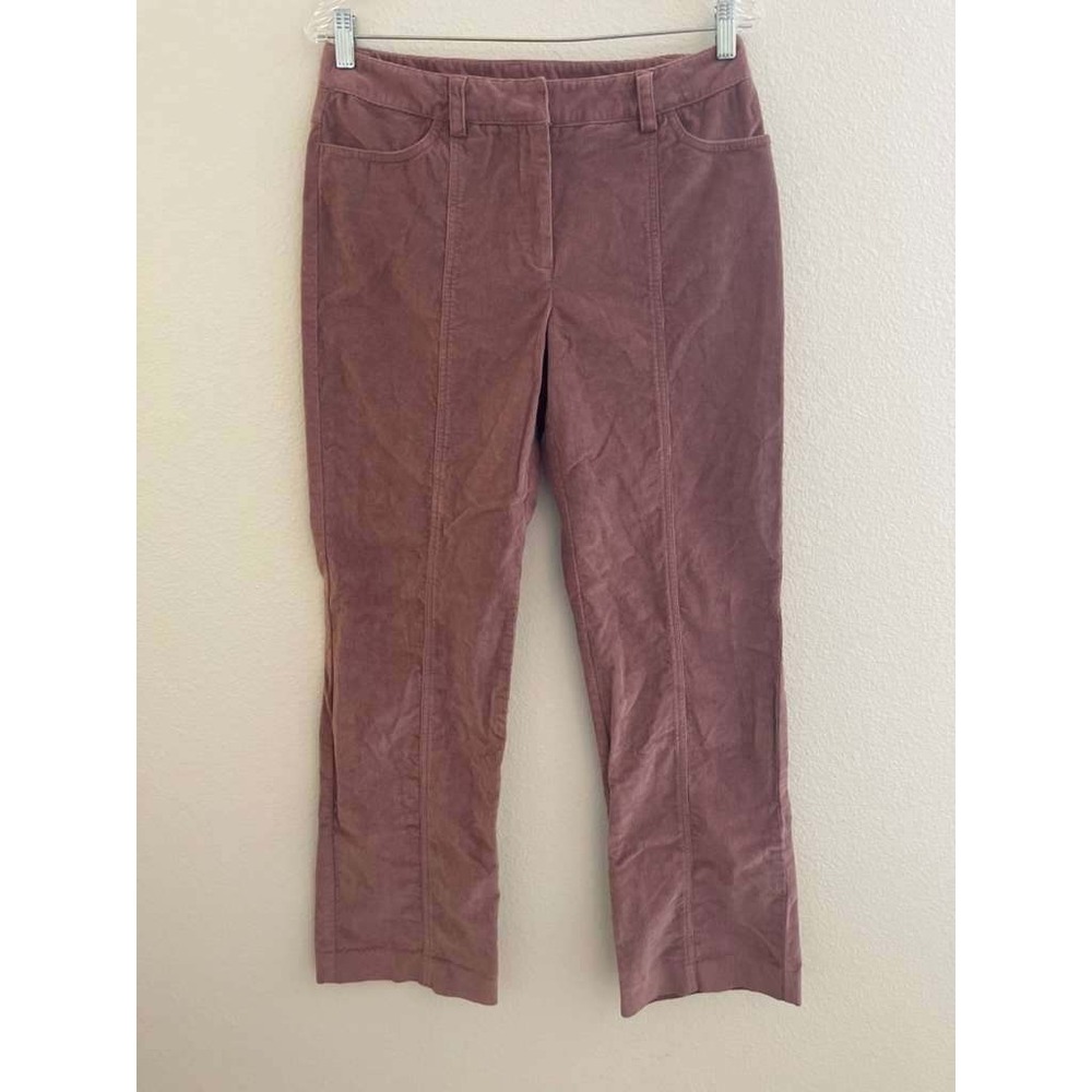 Rafaella Womens Size 8 Dusty Rose Corduroy Straight Leg Pants Mauve Mid Rise
